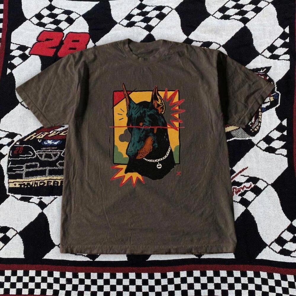 Brown Doberman Tee With A Unique Worn-In Look